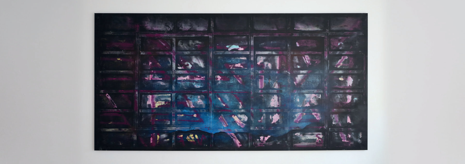 Jakob Traxlmayr - Warehouse Party, 2022 - 300 x 150 cm | Spraylack, Acryl auf Leinwand