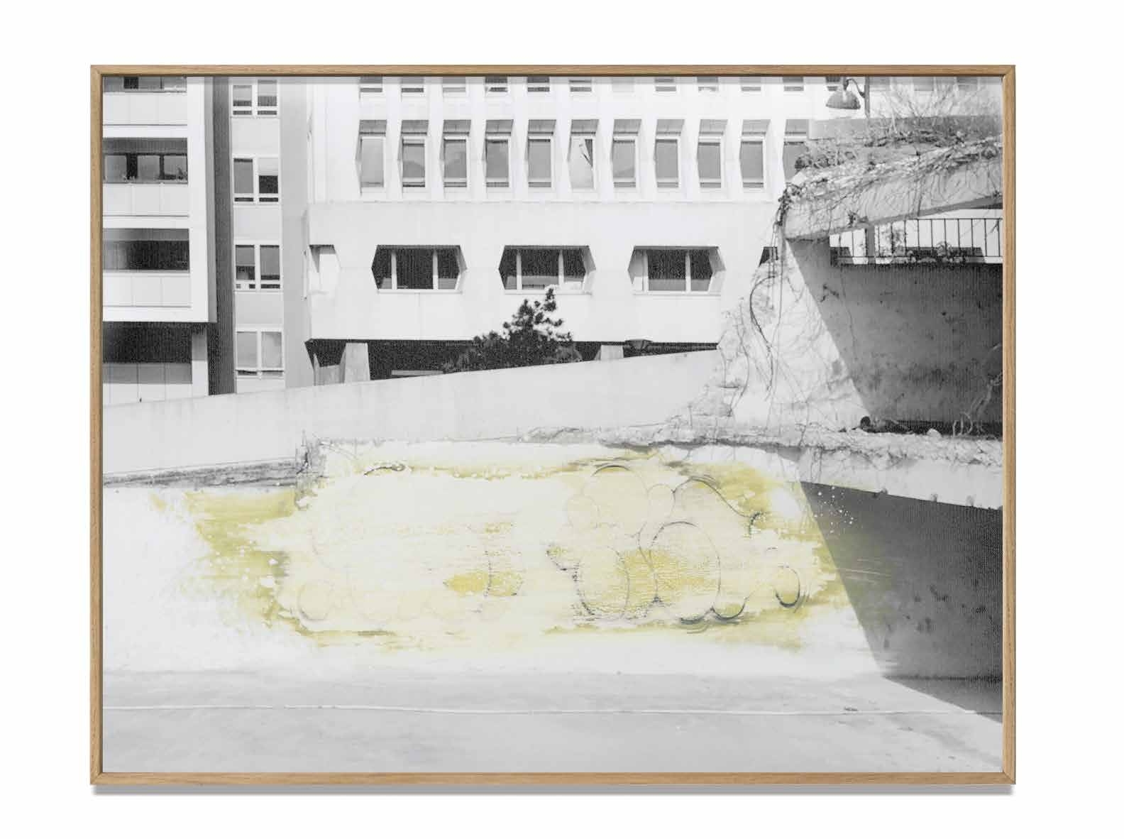 TILT-14 TILT - Buffing | 50 × 65 cm | spray paint, acrylic, acetone and anti graffiti on photograph | 2026